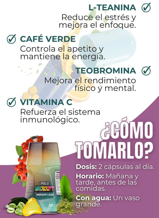 LipoBoost™ | Quema Grasa Avanzado con Efecto Drenante y Energizante