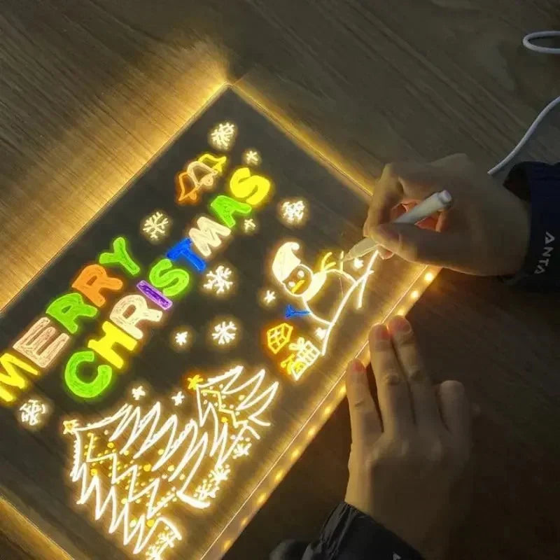 Pizarra para dibujar dibujos con led y antimiedo para dormir