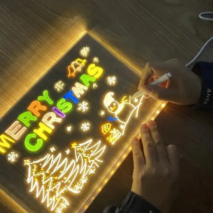 Pizarra para dibujar dibujos con led y antimiedo para dormir