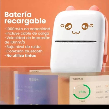 Mini Impresora Portátil + 10 rollos de regalo